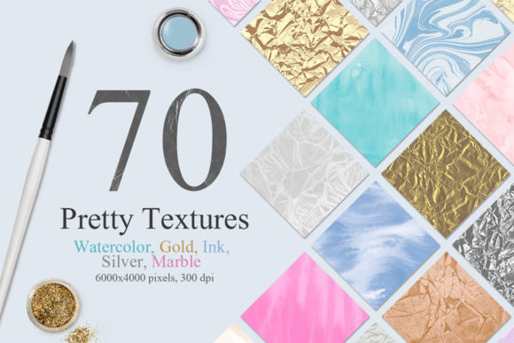 70 Watercolor, Gold, Marble Textures for Crafting