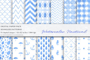 Blue Watercolor Seamless Patterns