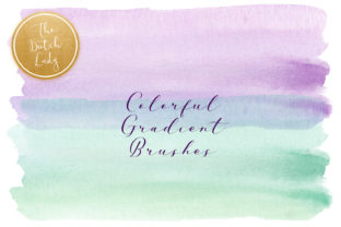 Colorful Gradient Watercolor Brush Smear Clipart