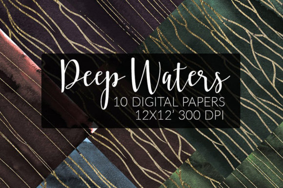 Dark Papers Watercolor Gold for Embroidery Projects