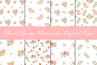 Digital Watercolor Spring Pattern for Creative Design