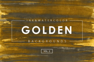 Golden Ink Watercolor Backgrounds 2: A Versatile Design Asset for Digital Sellers