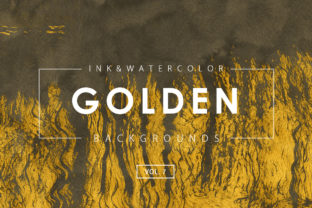 Golden Ink Watercolor Backgrounds for Local Business Branding