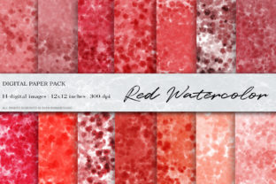 Red Watercolor Digital Papers and Backgrounds