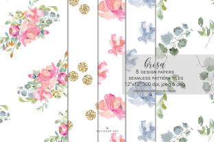 Watercolor Blush Flowers Pattern Set Review for Digital Sellers