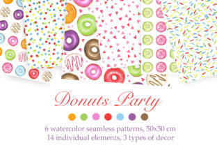Watercolor Donuts Party: A Vibrant Pattern for Creative Design