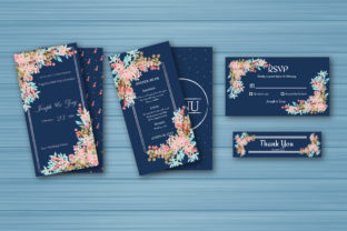 Watercolor Floral Wedding Invitation Set and Print Templates