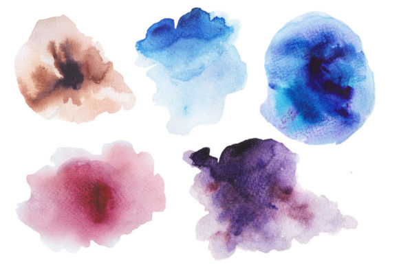 Watercolor Ombre Splashes for Embroidery Projects