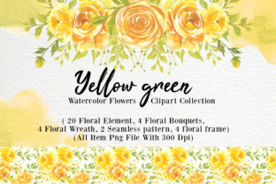 Yellow Flower Watercolor Clipart for Marketing and Backgrounds